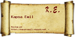 Kapsa Emil névjegykártya