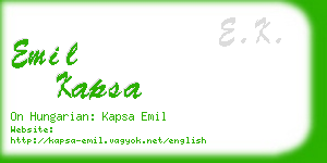 emil kapsa business card